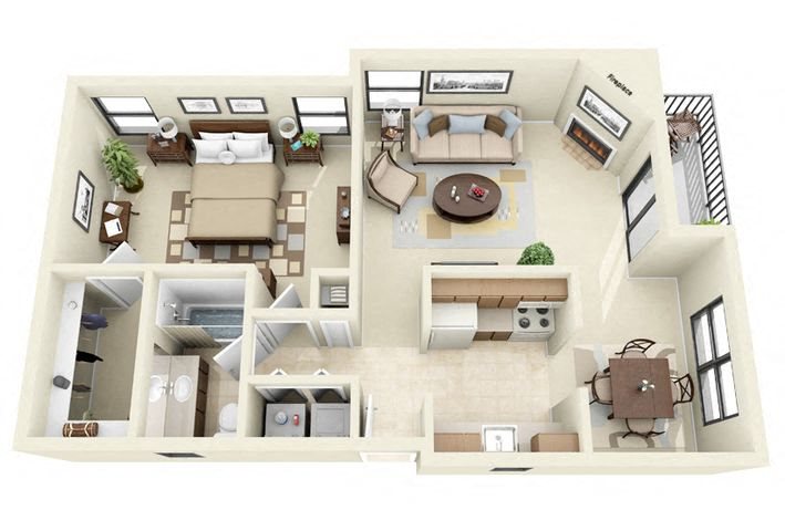 Rincon | 1 Bedroom 1 Bathroom Floorplan Rincon | 1 Bedroom 1 Bathroom Floorplan near Tucson mall